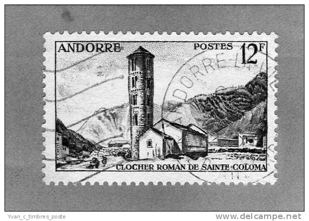 ANDORRE FRANCAIS TIMBRE N° 145 OBLITERE PAYSAGES CLOCHER DE SAINTE COLOMA - Oblitérés