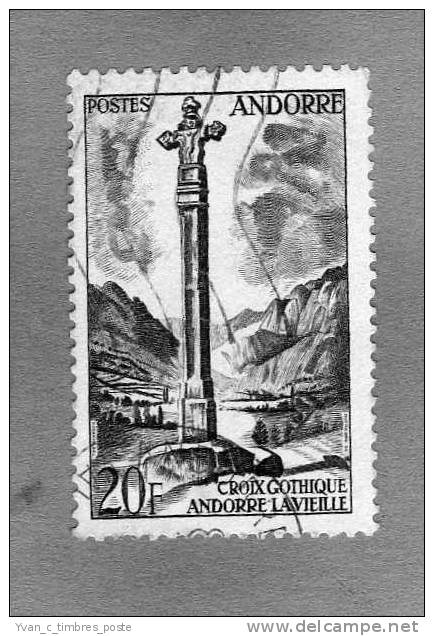 ANDORRE FRANCAIS TIMBRE N° 148 OBLITERE PAYSAGES CROIX GOTHIQUE A ANDORRE LA VIEILLE - Gebraucht