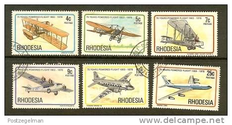 RHODESIA 1978 Used Stamps Aviation 221-226 - Airplanes