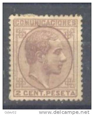 ES190-LA416..España, Spain, Espagne.ALFONSO Xll.1878.1901/5.(Ed 190*) Con Carnela.MUY ONITO - Unused Stamps