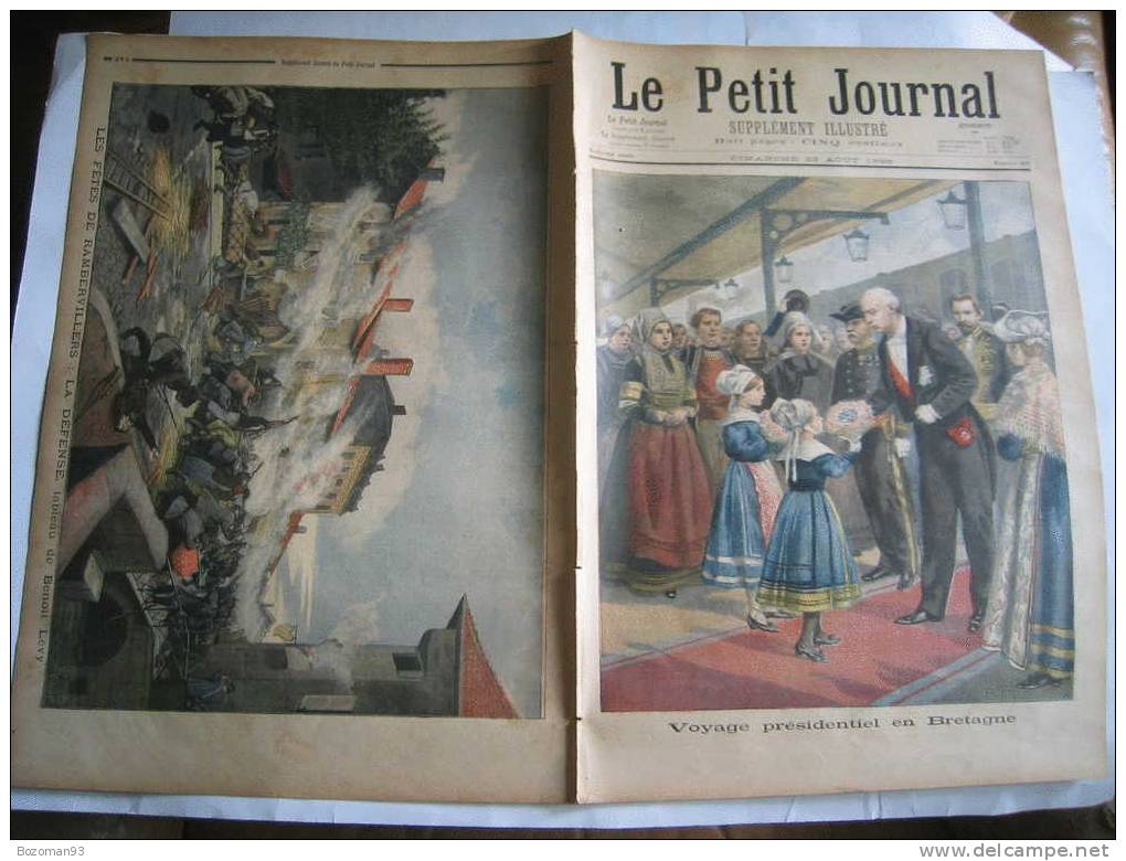 LE PETIT JOURNAL N° 0301 23/08/1896 FELIX FAURE ENVOYAGE PRESIDENTIEL EN BRETAGNE - Le Petit Journal