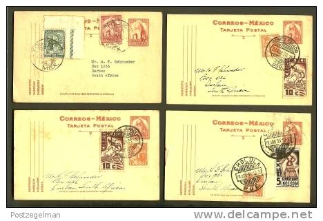 Mexico 1938 18 Postcards Written With Holiday Remarks - Mexico