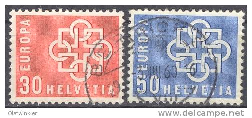 Schweiz/Switzerland/Suiss E   Europa (CEPT) Zum 347-8 / Mi 679-80 / Sc 374-5 / YT 630-1 Gestempelt/oblitere/used [rb] - 1959