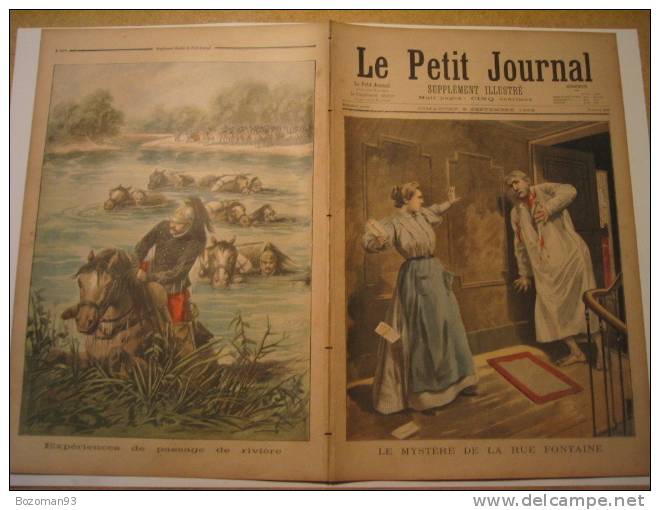 LE PETIT JOURNAL N° 0303 06/09/1896 LE MYSTERE DE LA RUE FONTAINE + PASSAGE DE RIVIERE PAR DES MILITAIRES - Le Petit Journal