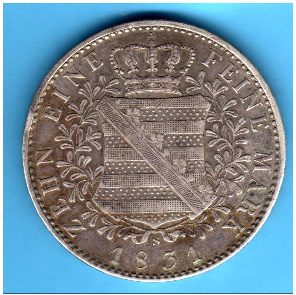 SAJONIA SACHSEN SAXONY  1 Taler/Spezietaler 1831 S   Plata - Silber - Silver - Taler & Doppeltaler