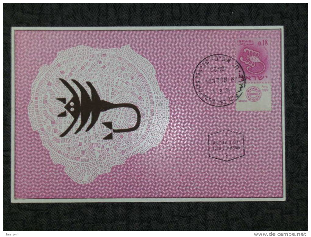 ISRAEL MAXIMUM CARD 1961SIGNS OF ZODIAC SET 12 CARDS