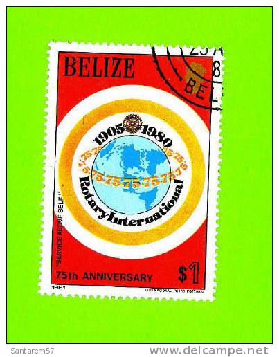 Timbre Oblitéré Used Mint Stamp Selo Carimbado 75th Anniversary Rotary International 1905-1980 BELIZE 1981 - Belize (1973-...)