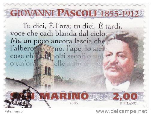 2005 San Marino - Giovanni Pascoli (poeta) - Usados