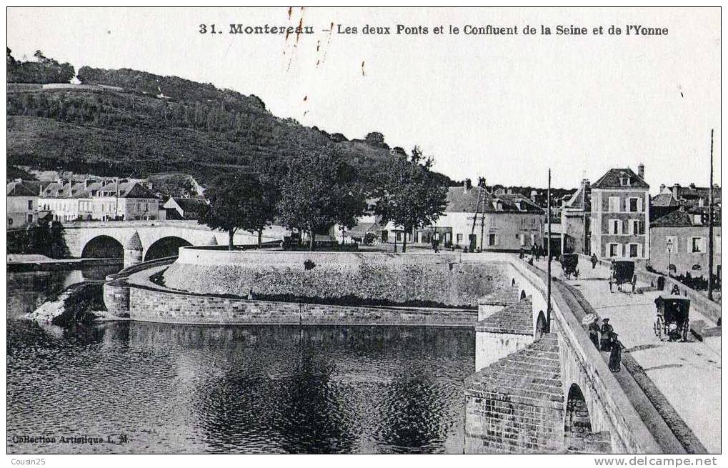 77 MONTEREAU - Les Deux Ponts Et Le Confluent De La Seine - Montereau