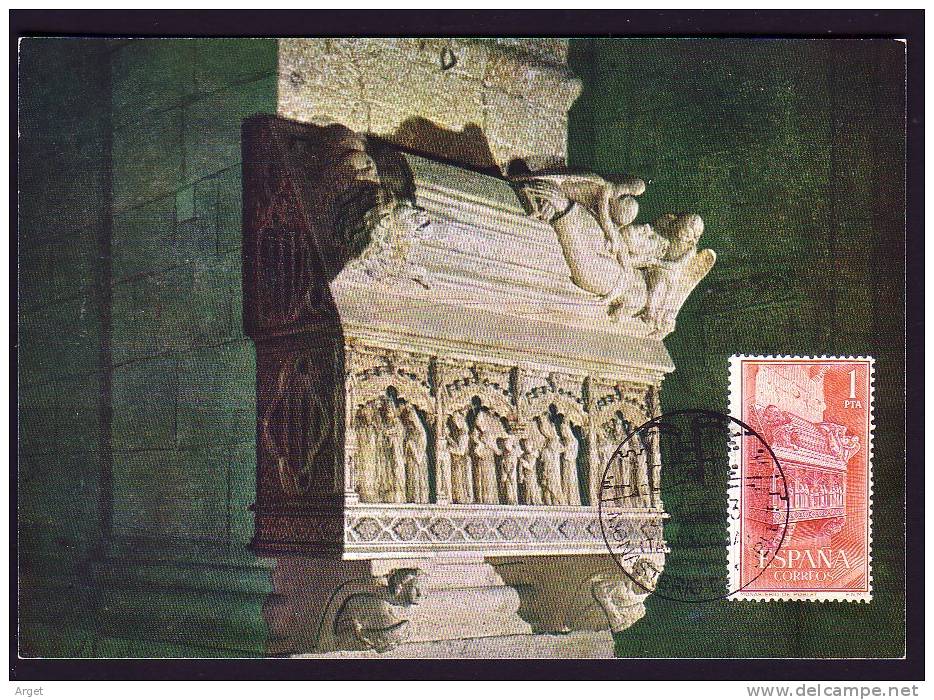 Carte-Maximum ESPAGNE, N°Yvert 1158  (Monastère De Poblet) Obl Ill  1er Jour 25.2.63 - Maximum Cards