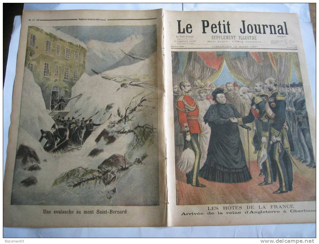 LE PETIT JOURNAL N° 0330 14/03/1897 LA REINE VICTORIA A CHERBOURG + UNE AVALANCHE AU MONT SAINT BERNARD - Le Petit Journal
