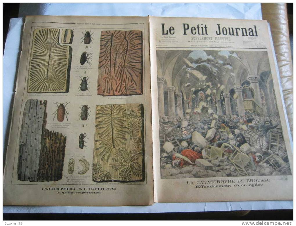 LE PETIT JOURNAL N° 0336 25/04/1897 EFFONDREMENT D´UNE EGLISE A BROUSSE NPRES DE CASTRES + LA SOUPPE AUX HALLES DE PARIS - Le Petit Journal