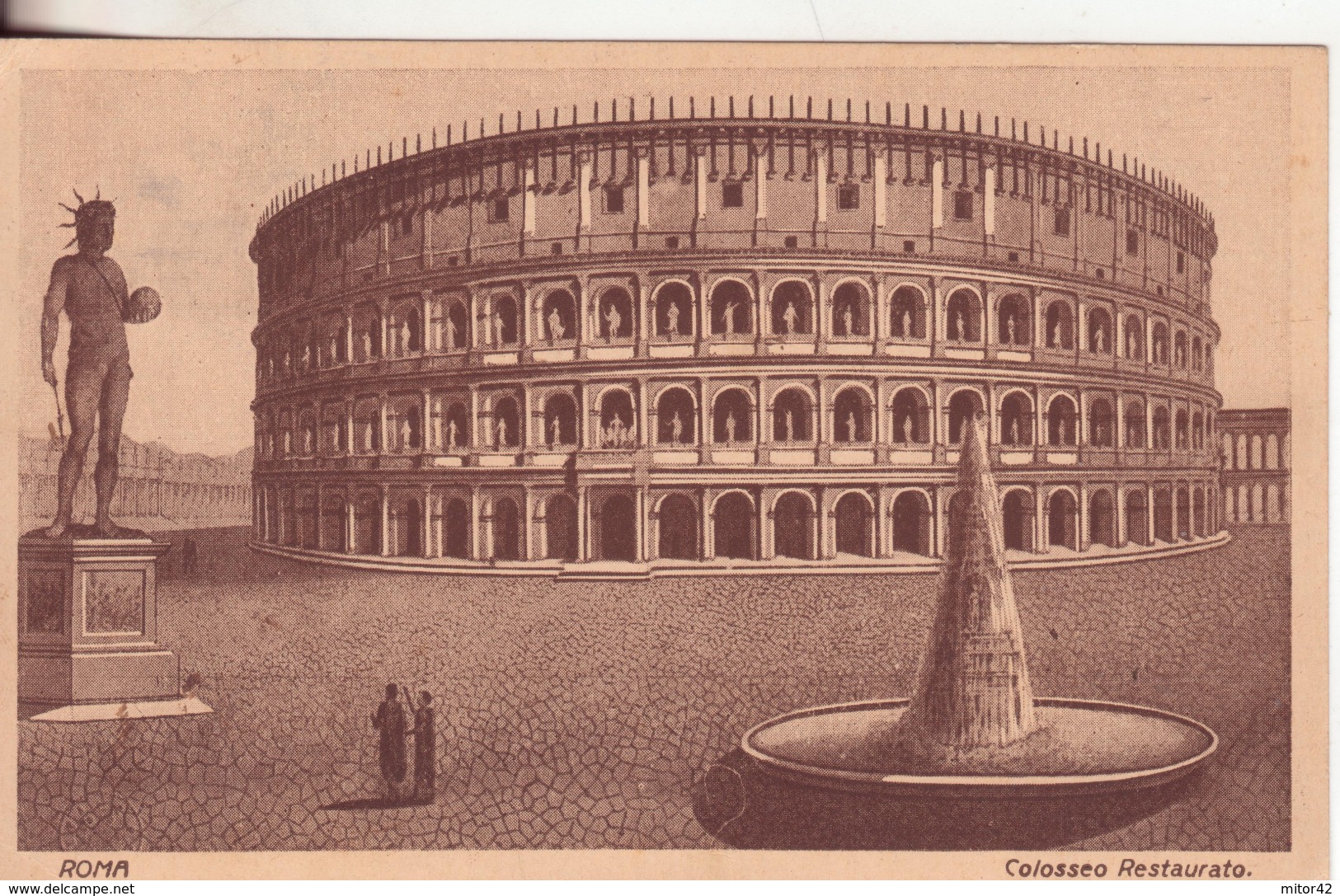 161-Roma-Lazio-Il Colosseo-v.1926 X Ardenza-Livorno-Storia Postale-c.20 Michetti Verde Isolato - Colosseum