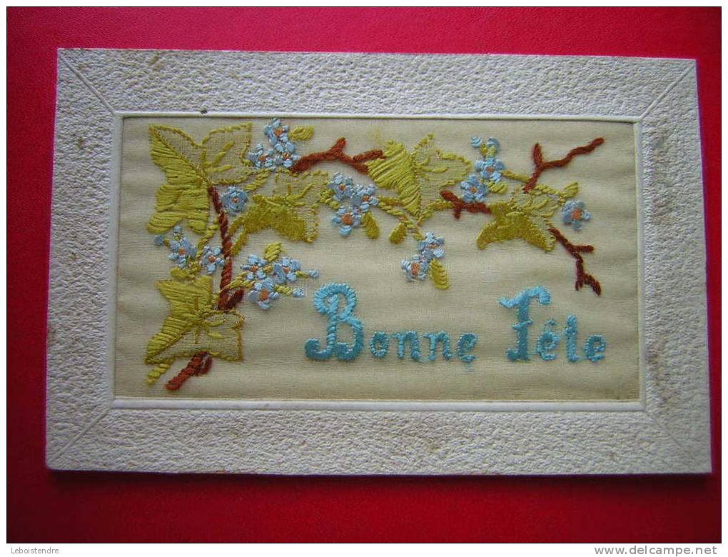 CPA   THEME MATERIAUX    CARTE BRODEE VIGNE ET BONNE ANNEE   VOYAGEE 1915 - Other & Unclassified