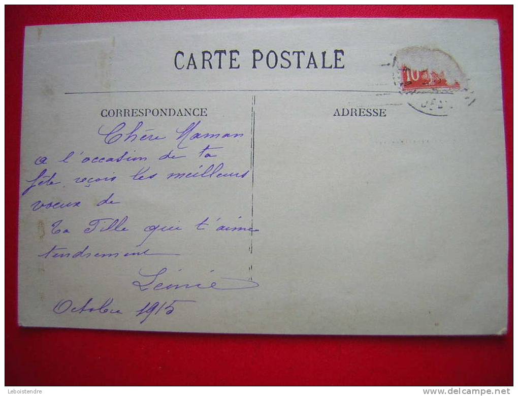 CPA   THEME MATERIAUX    CARTE BRODEE VIGNE ET BONNE ANNEE   VOYAGEE 1915 - Other & Unclassified