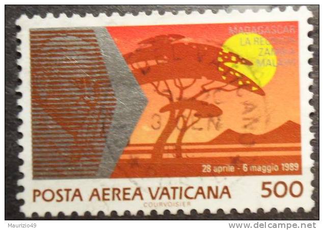 VATICANO 1990 Nr Aerea 88 Viaggi Del Papa 500 Lire - Poste Aérienne