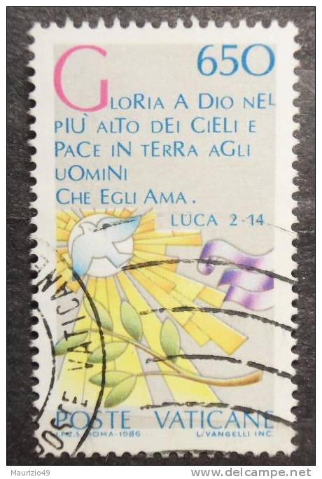 VATICANO 1986 Nr 789 Anno Internazionale Della Pace 650 Lire - Oblitérés