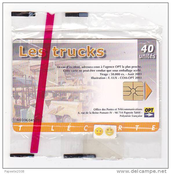 PF139 - Les Camions / Les Trucks - GEM 10 / 1A Rouge - 40 U - NSB - French Polynesia