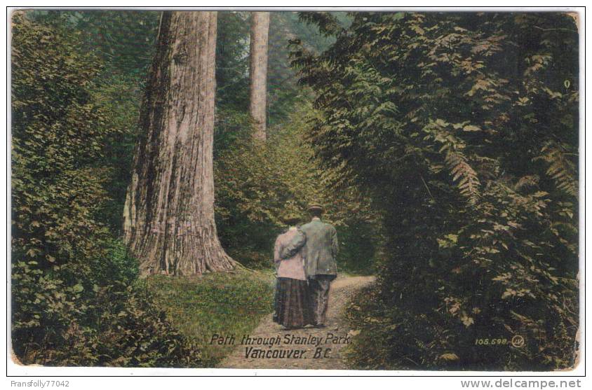 VANCOUVER - BRITISH COLUMBIA - CANADA - Path Through STANLEY PARK - Couple On Path Circa - 1910 - Vancouver