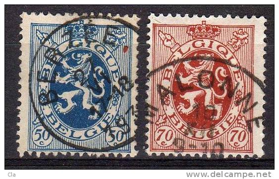 285 Obl Berzee  287  Obl Malonne - 1929-1937 Heraldischer Löwe