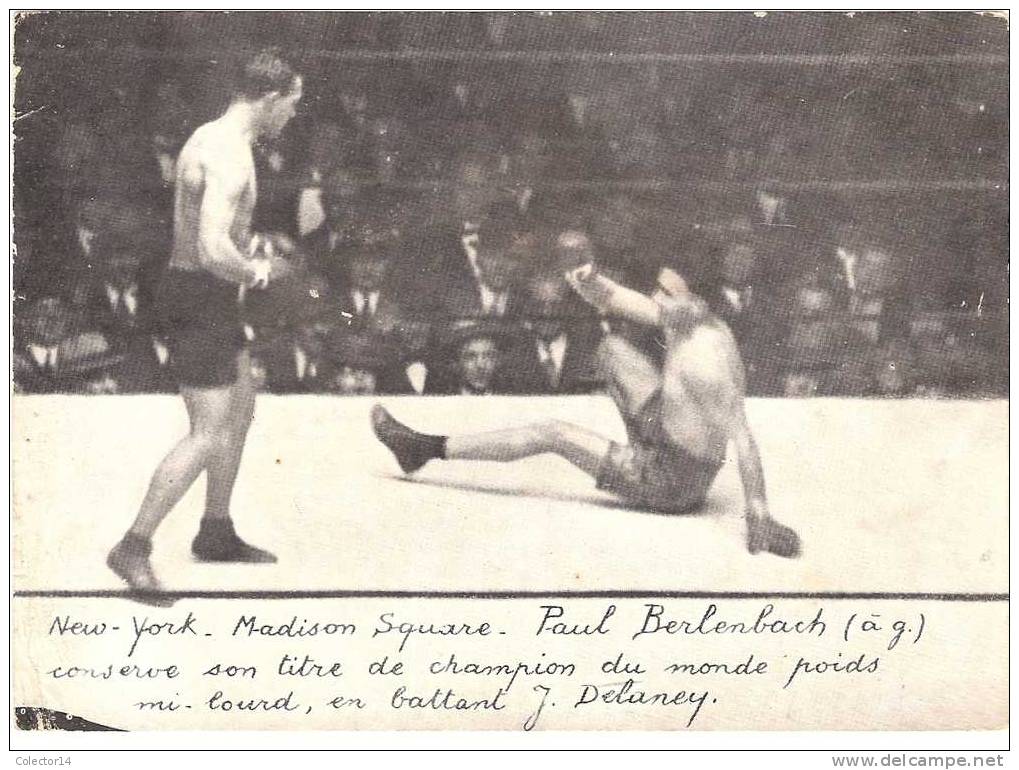 PHOTO DE PRESSE 12.5X17.5   ANNEE 20.25.  NEW YORK P.BERLENBACH BAT J. DELANEY - Boxing