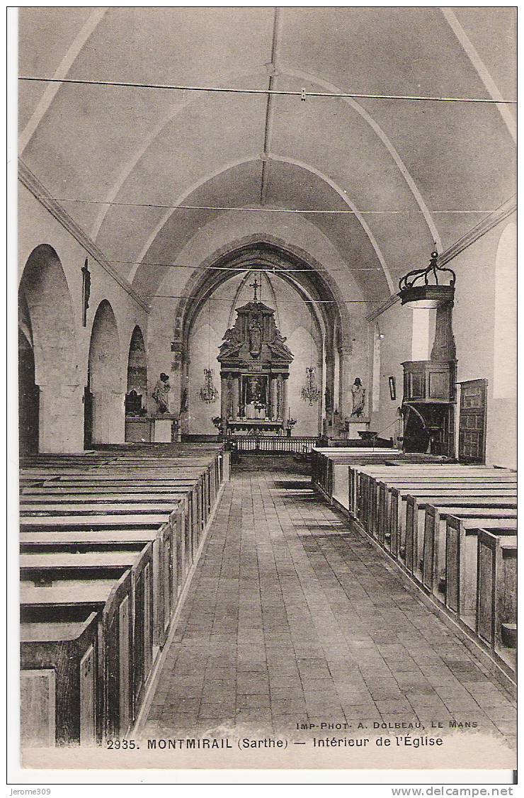MONTMIRAIL - (72320) - CPA - N°2935 - Intérieur De L'Eglise - Montmirail