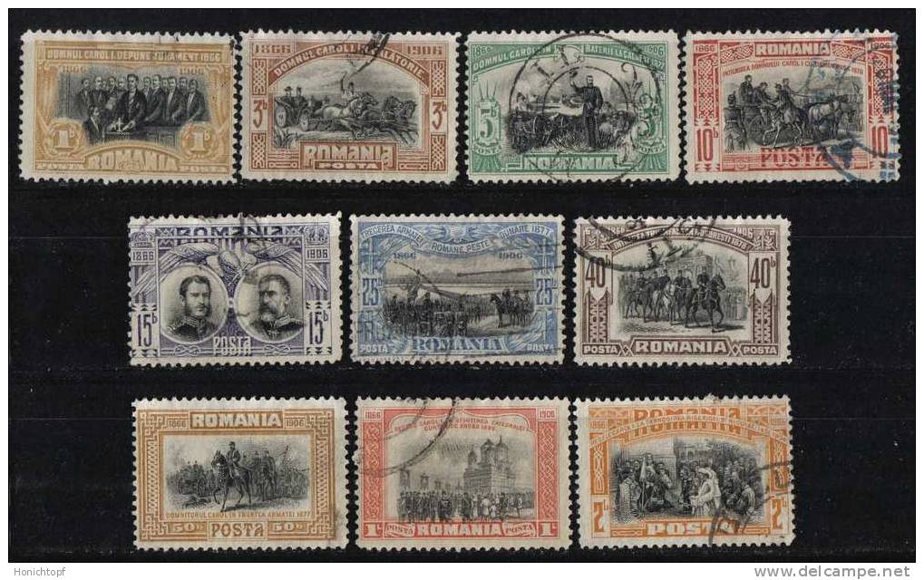 Rumänien; 1906; Michel 187/96 O; 50 Jahre Carol - Used Stamps