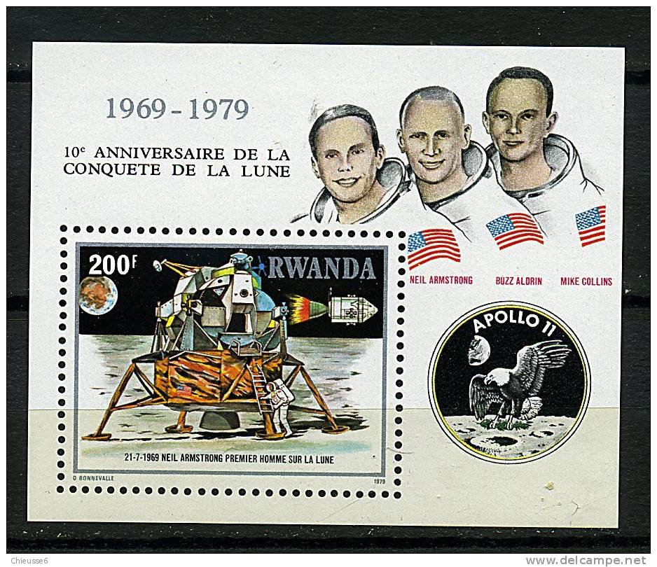 Rwanda ** Bloc N° 85 - 10e Ann. Du 1er Homme Sur La Lune - Unused Stamps