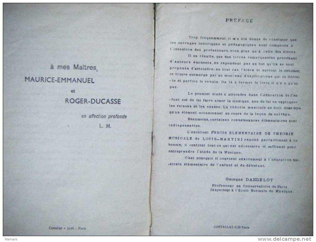 Precis Elementaire De Theorie Musicale Par Louis Martini- - Autres & Non Classés