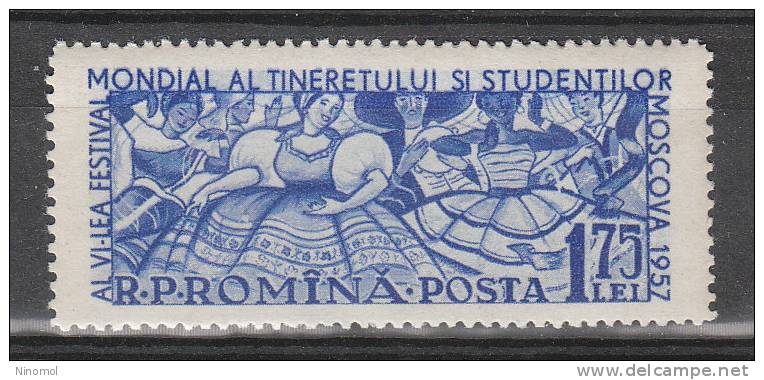 Romania   -   1957. Gioventù.  Danza E Folklore.  Dance  And  Folklore. MNH,  Very Fine - Danse