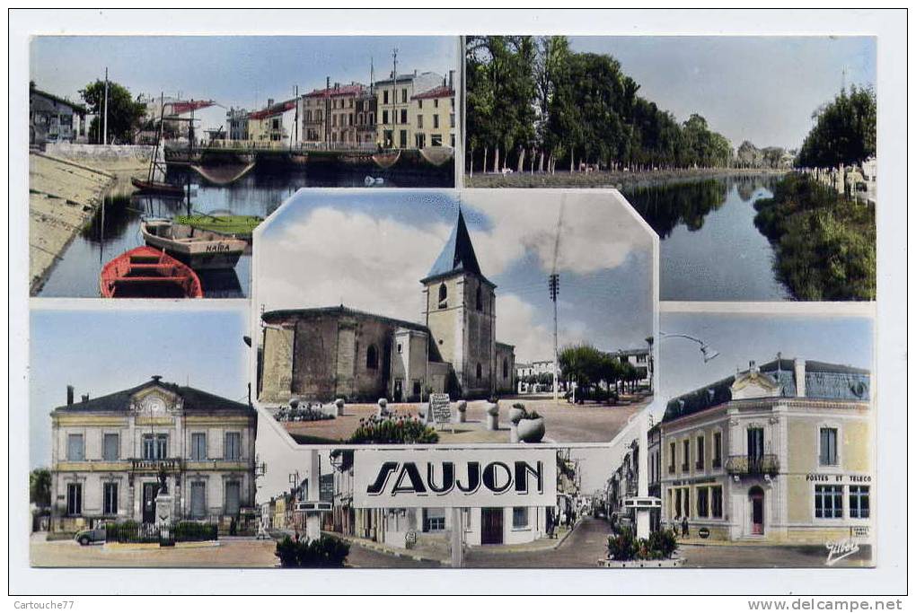 K15 - SAUJON - Jolie Carte Multivues Semi-moderne - Saujon