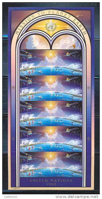 O) 1992 UNITED NATIONS - NEW YORK, SPACE - SATELLITE, MISSION TO PLANET EARTH, MNH - Nuevos