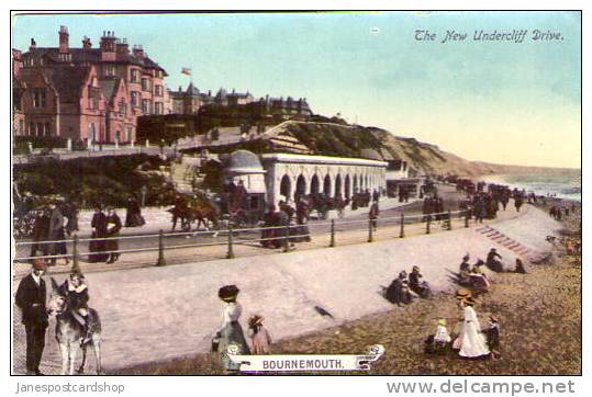 BOURNEMOUTH - TheNew Undercliff Drive C 1910 - Animated - Bournemouth Dorset (was Hampshire) - Bournemouth (vanaf 1972)