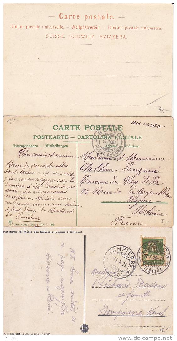 TESSIN - Petit Lot De 3 Cartes - Autres & Non Classés