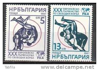 BULGARIA \ BULGARIE - 1987 - 30 Championat D´Europe De Lutte A Tirnovo - 2v** - Wrestling