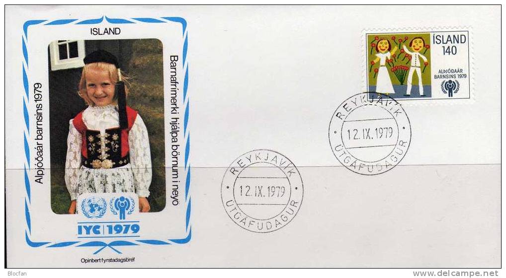 UNO Jahr Des Kindes 1979 Kinder-Zeichnung Island 543 Auf FDC 2€ - UNICEF