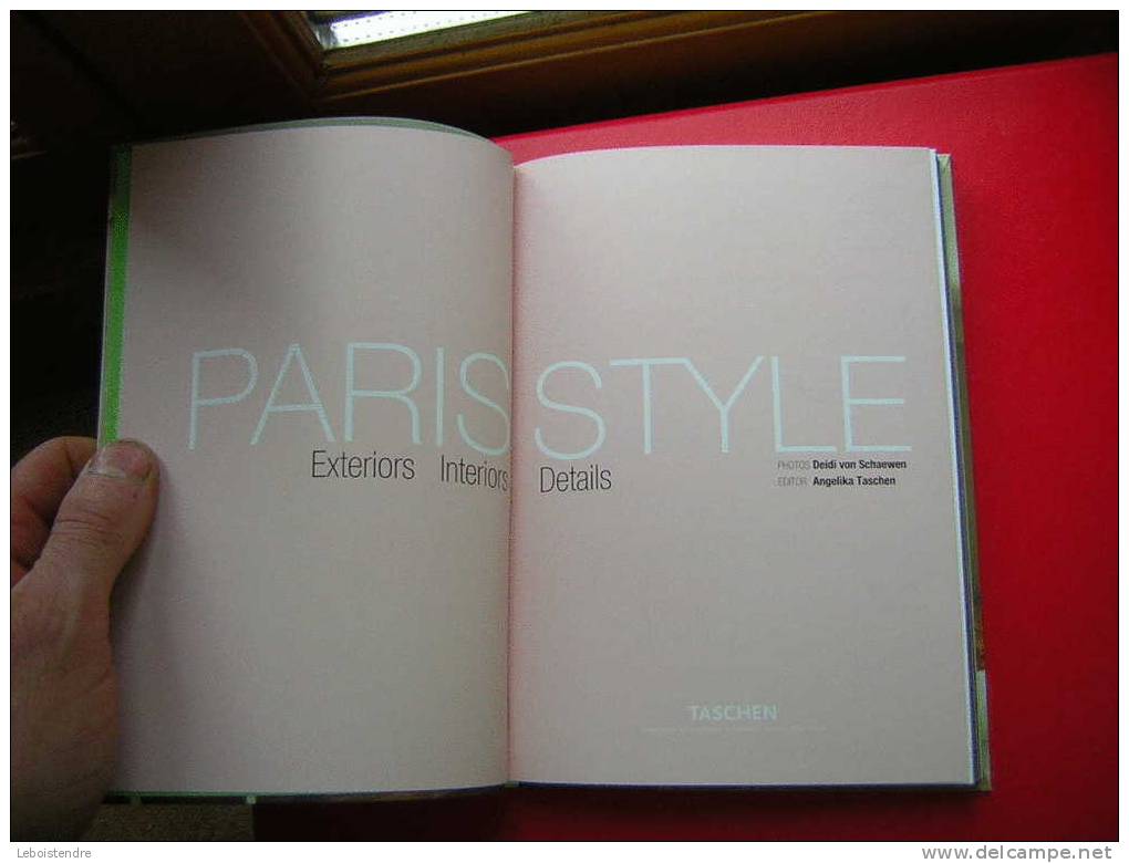 LIVRE PARIS STYLE-DECORATION -EDITIONS TASCHEN -PRATIQUEMENT PAS DE TEXTE -LE PEU EN ANGLAIS-TBEG- - Décoration Intérieure