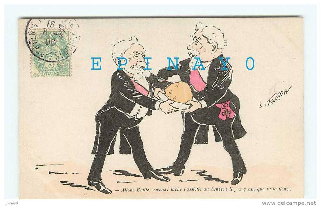 Br - POLITIQUE - FALLIERES - LOUBET - Changement De Président En 1906 - CHAPEAU - Satiriques