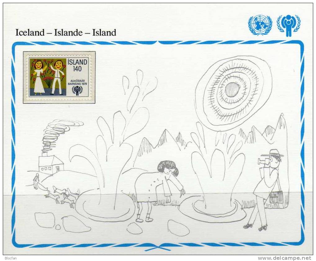 Jahr Des Kindes 1979 Kinder-Zeichnung Island 543 ** 1€ Kinder-Zeichnung - Ungebraucht