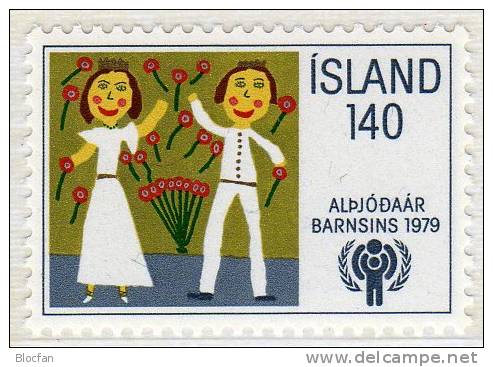 Jahr Des Kindes 1979 Kinder-Zeichnung Island 543 ** 1€ Kinder-Zeichnung - Neufs