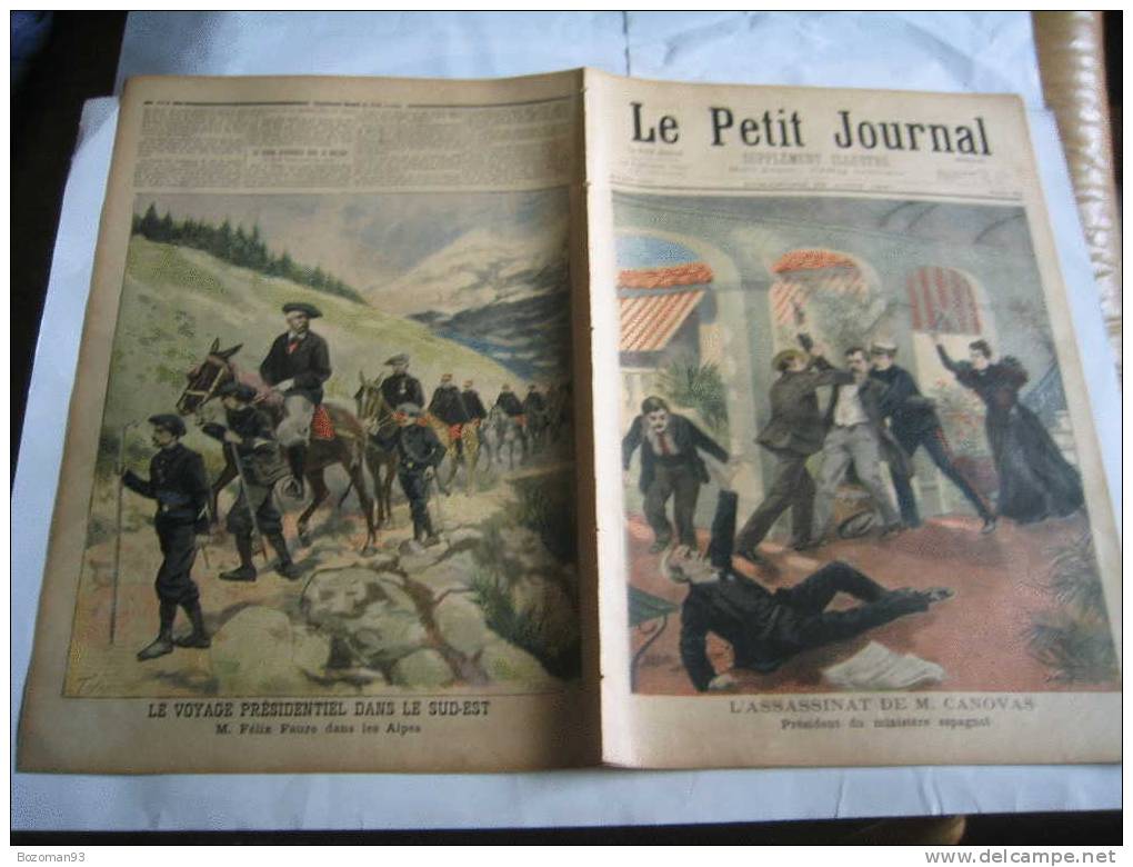 LE PETIT JOURNAL N° 0353 15/08/1897 ASSASSINAT DE MR CANOVAS Pdt DU MINISTERE ESPAGNOL - Le Petit Journal