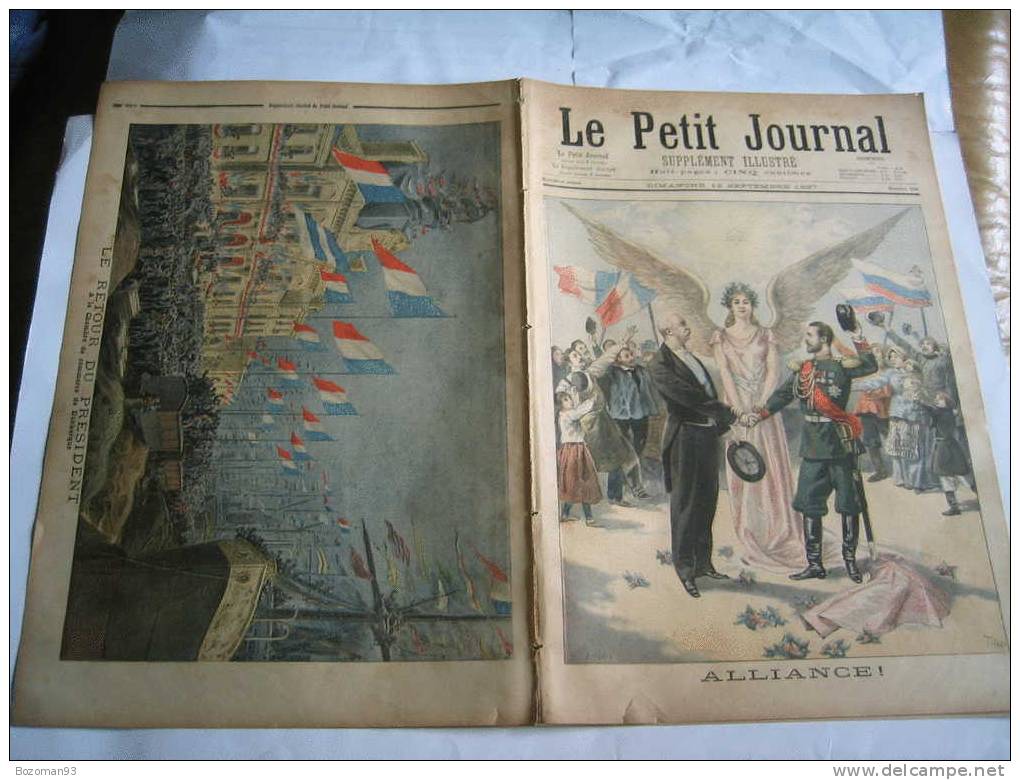 LE PETIT JOURNAL N° 0356 12/09/1897 L'ALLIANCE FRANCO-RUSSE + RETOUR DU Pdt FELIX FAURE A DUNKERQUE - Le Petit Journal