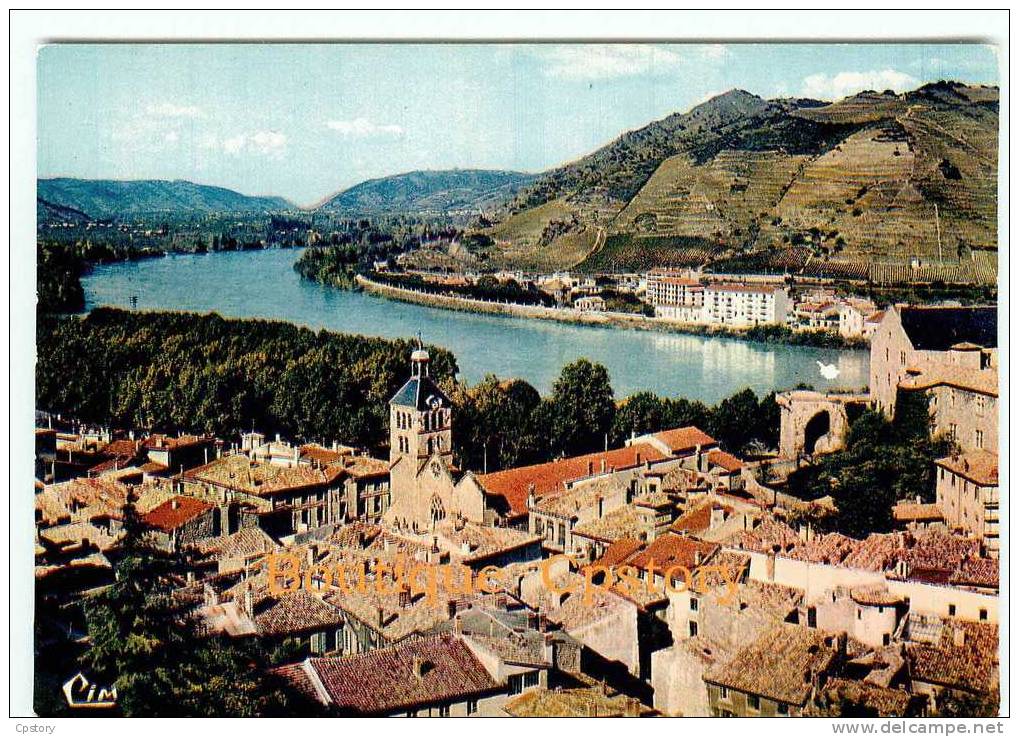 07 - TOURNON - Vue Générale Sur Le Rhone - Dos Scané - Tournon