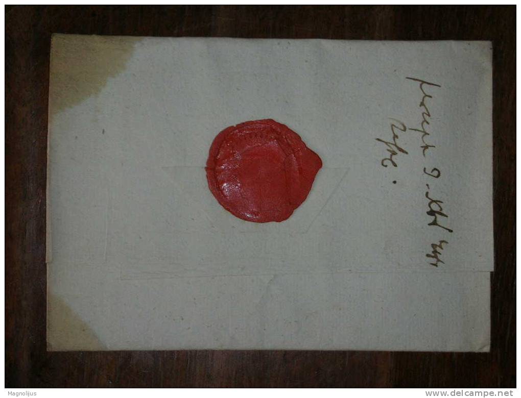 R!R!R!,Austria-Hungary Empire?,Italy?,Dalmatia?,Prephilately Cover,postal History,Emerico Horvath,red Wax Seal,Latin - ...-1850 Vorphilatelie