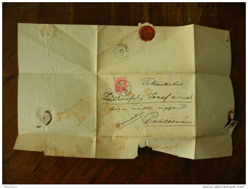 R!R!R!,Austria-Hungary Empire,Prephilately,Cover,Eperjes Stamp,Letter To Pancsova,Banat,Serbia,Wax Seal,vintage - ...-1867 Préphilatélie