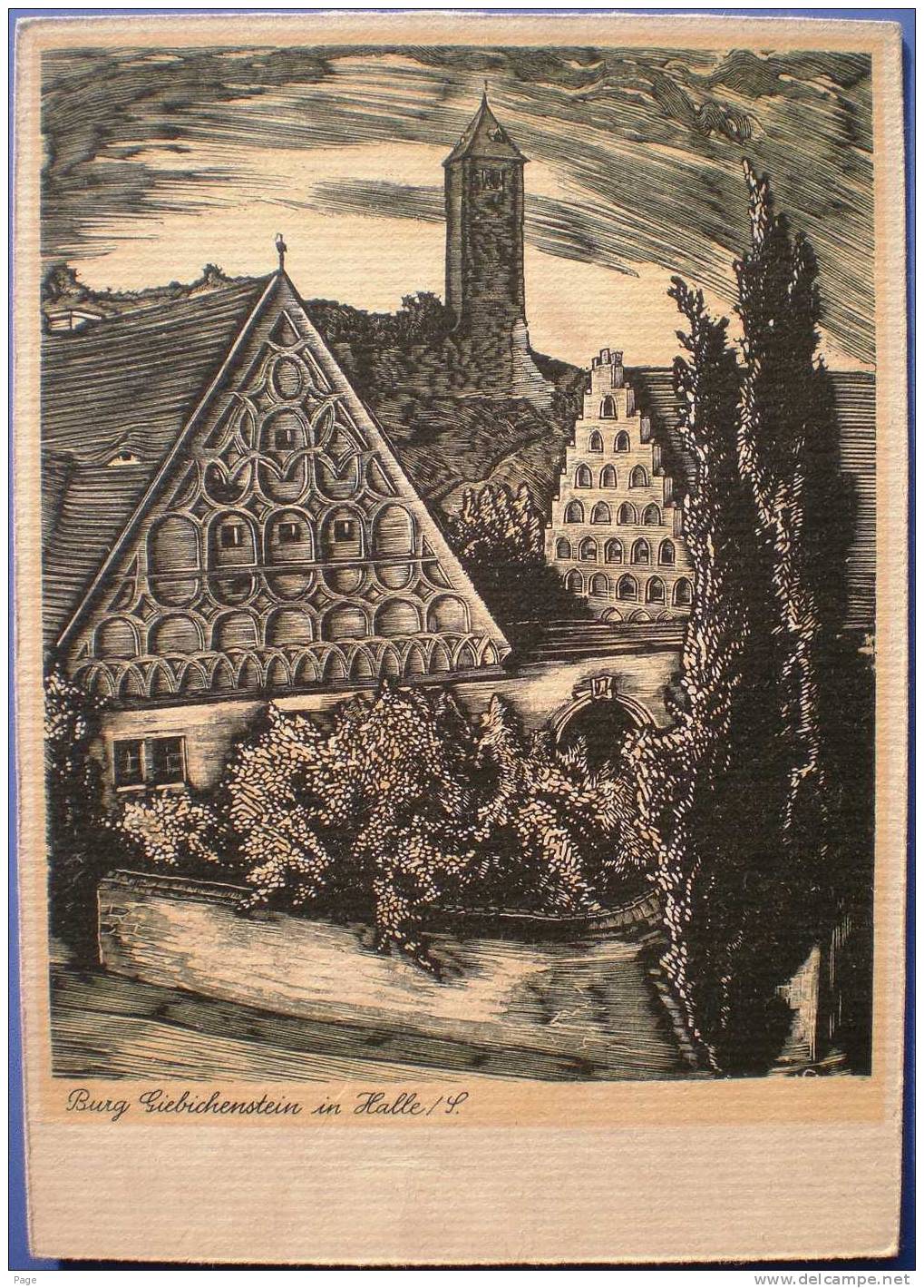 Halle,Giebichenstein,Burg   Giebichenstein,1920-1930. Künstlerkarte,Litho,Steindruck,Carl  Warnecke, - Halle (Saale)