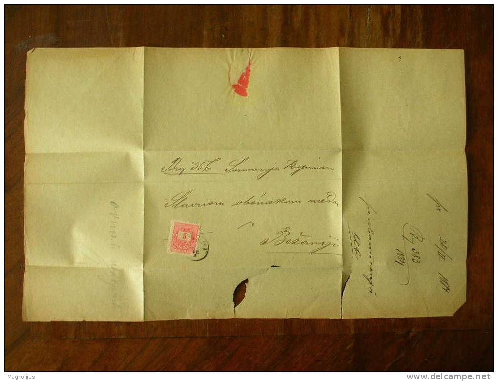 R!R!R!,Austria-Hungary Empire Stamp,Prephilately,Cover,Kupinovo Wood Office,Letter To Bezanija,Serbia,History - ...-1867 Préphilatélie