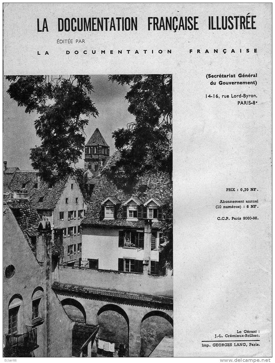 STRASBOURG         LA DOCUMENTATION FRANCAISE ILLUSTREE N°109 Octobre 1960 - Alsace