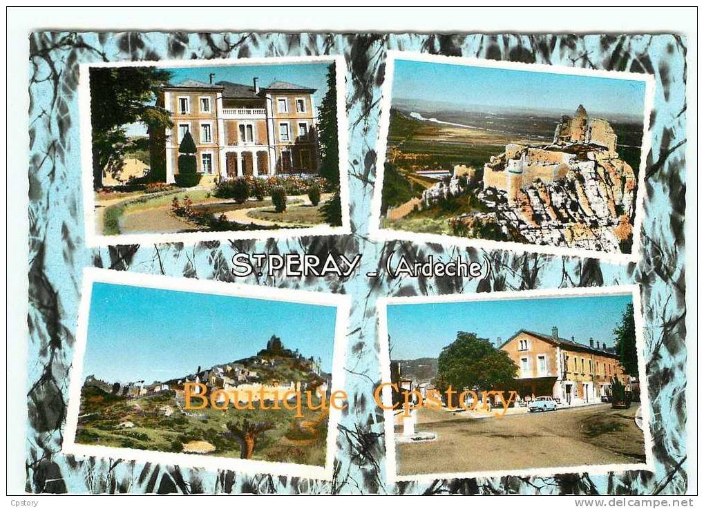 07 - SAINT PERAY - Hotel Bardet Et Hotel Des Bains - Chateau De Crussol - RARE - Dos Scané - Saint Péray