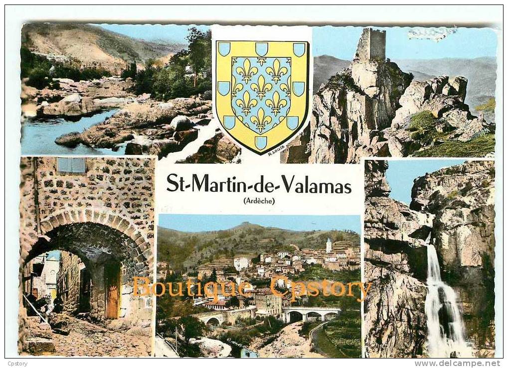 07 - SAINT MARTIN De VALAMAS - 5 Vues -  Dos Scané - Saint Martin De Valamas